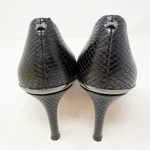 Ted Baker Black Reptile Skin Stiletto Pumps Heels Size 37 EUR / 6 US - Picture 6 of 9